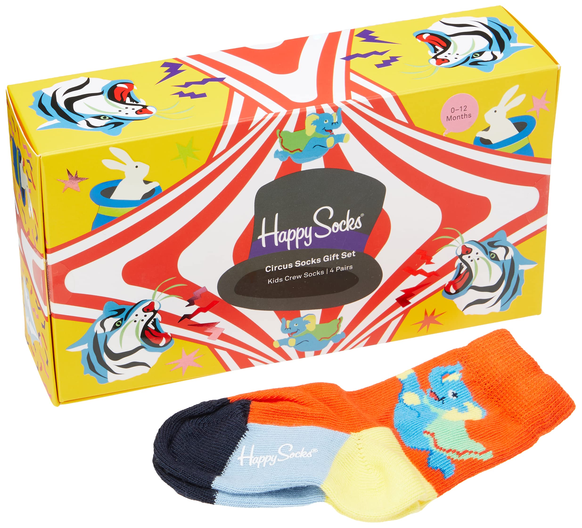 Happy Socks Unisex Kids Happy Circus Gift Set Kids Socks, Multi, 1 Year UK