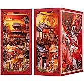 Cutefun Book Nook Kit - DIY Miniature Dollhouse Kit 3D Wooden Puzzle for Adults, Teens, Crafts Gifts for Bookshelf Decor (The Legend of Mulan)