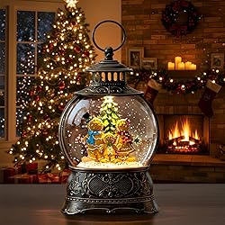 Christmas Snow Globe Lantern Water Glittering