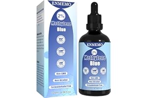 ENMEMO Methylene Blue Drops 4.06 fl oz 2%-USP/Pharmaceutical Grade Solution,Third-Party Tested,No Formaldehyde,Glass Bottle,Made in China