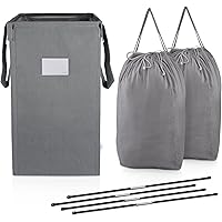 MCleanPin 210L Laundry Hamper Collapsible with 2 Washable Laundry Bags, Dirty Clothes Hamper,Laundry Basket with Handles Fold