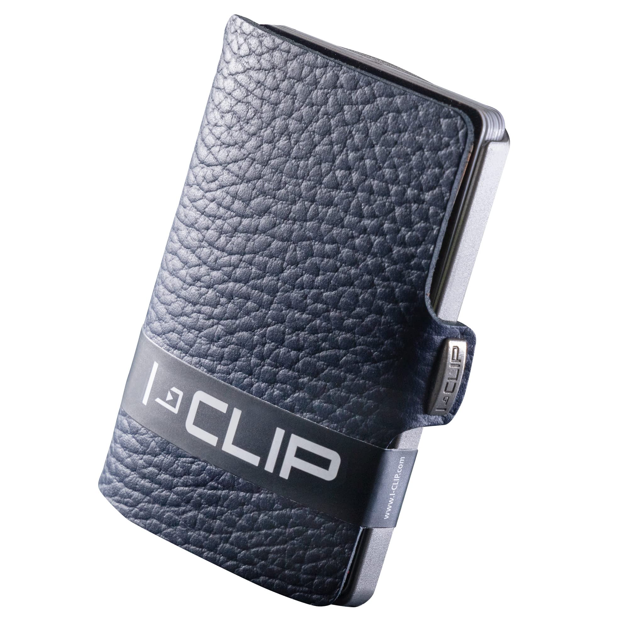 I-CLIP Original Mini Wallet with Money Clip - Slim Wallet - Leather Wallet - Premium Purse - Card Holder - Pure Blue