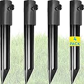 Gray Bunny Metal Stakes for Ground (4 Pcs), Tiki Torch Holders for Ground, Flag & Umbrella Stakes for Grass, Universal Light Flagpole Mount, Heavy Duty Tiki Torch Stand
