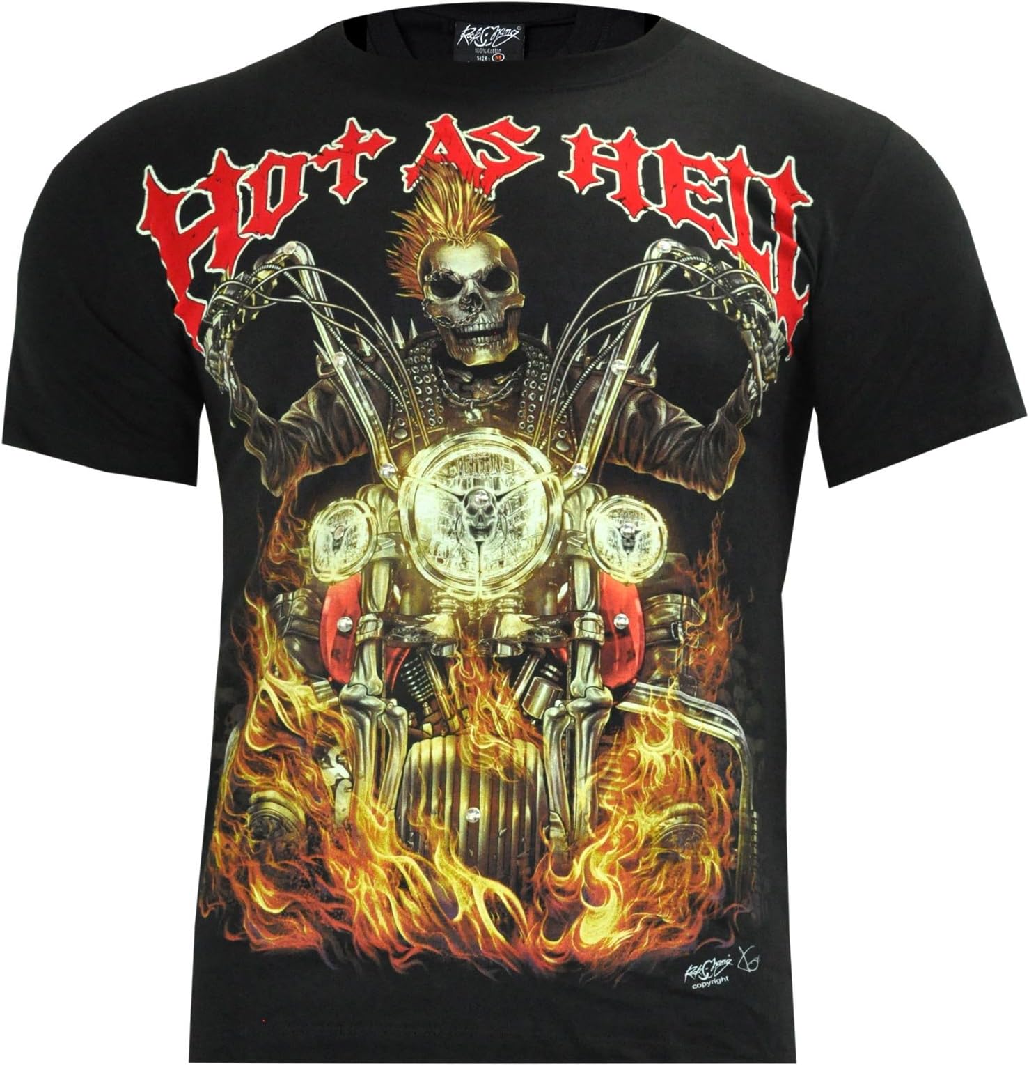 Rock Chang Men's Round Collar T-Shirt Black Black