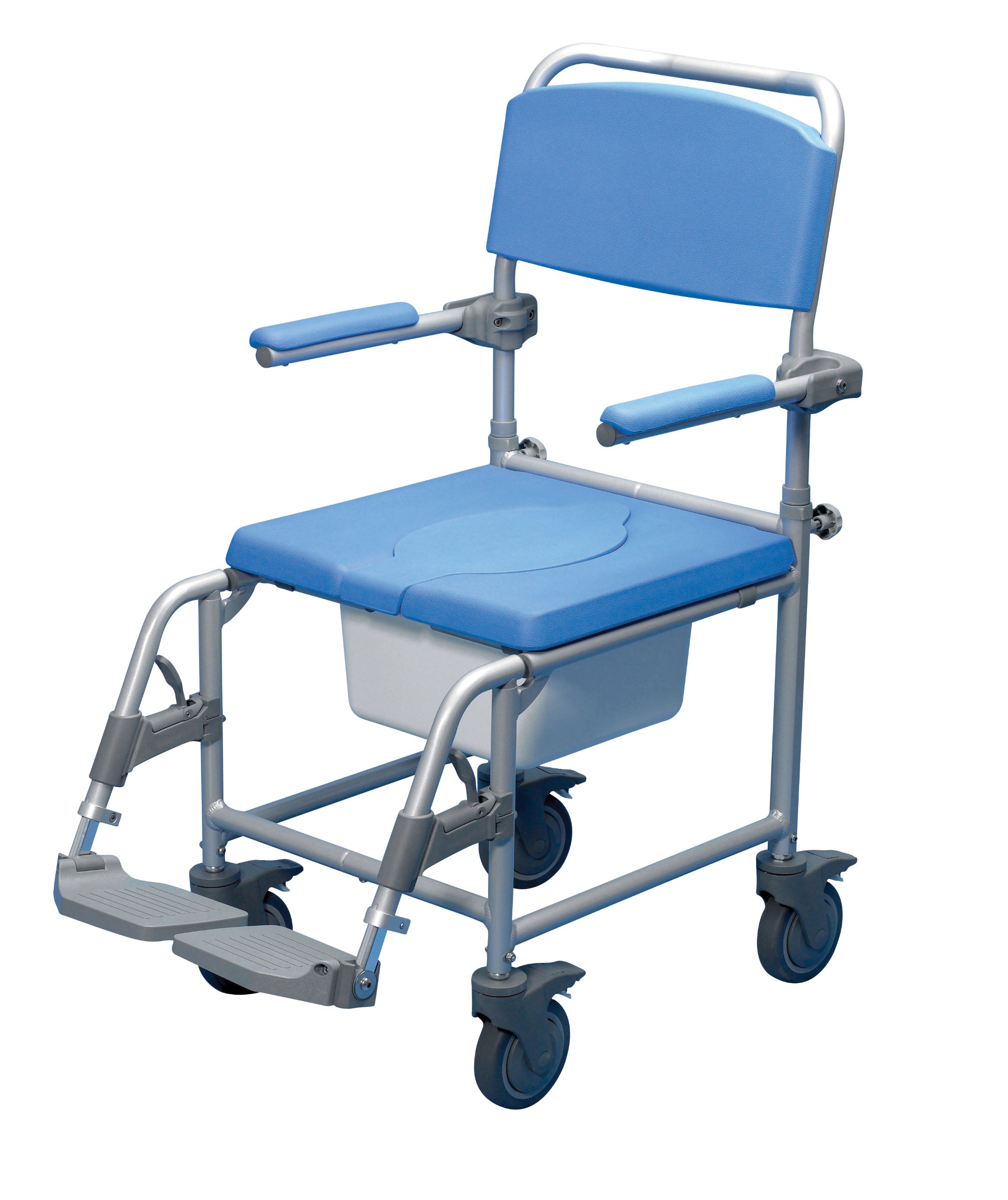 Days Deluxe Wheeled Shower Commode Toilet Chair, Attendant- Propelled Shower Chair
