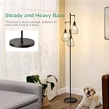 EDISHINE Industrial Floor Lamp Dimmable Wire Cage 3 LED Bulbs Included view 4