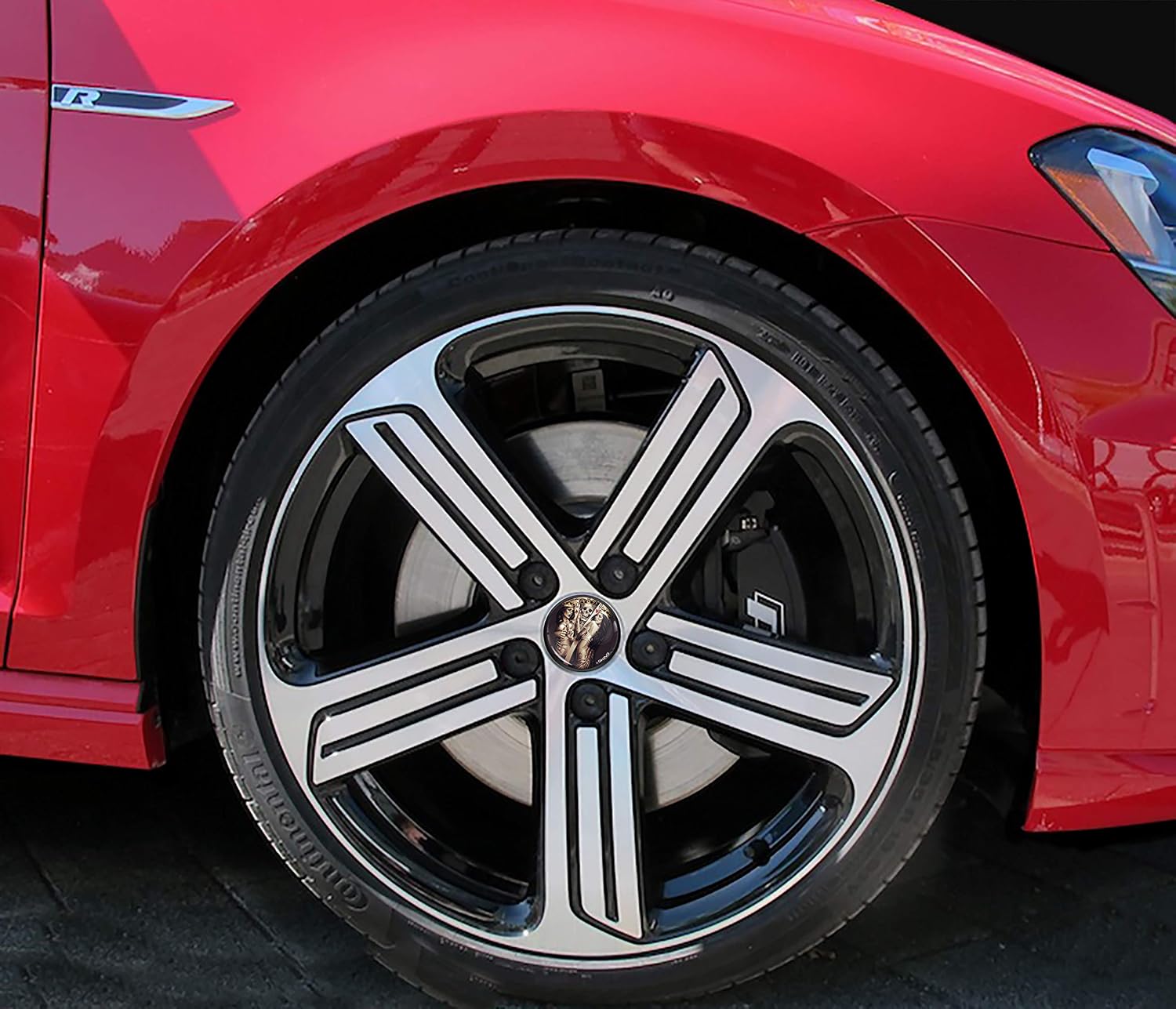 SkinoEu 4 x 65mm Wheel Centre Alloy Hub Center Caps Compatible with VW 3B7 601 171 / 6U7 601 171 Black Hubcaps CV 23 - Image 4