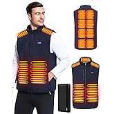 SANNKA Fleece Heated Vest for Men with Battery Pack, Electric Heating Vests 13-Zone Heating Jacket for Outdoor