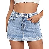 Denim Skort Women Stretch Denims Mini Skirt for Womens High Waist Denim Skirt Women Mini Jean Skirt Fashions Jeans Skort