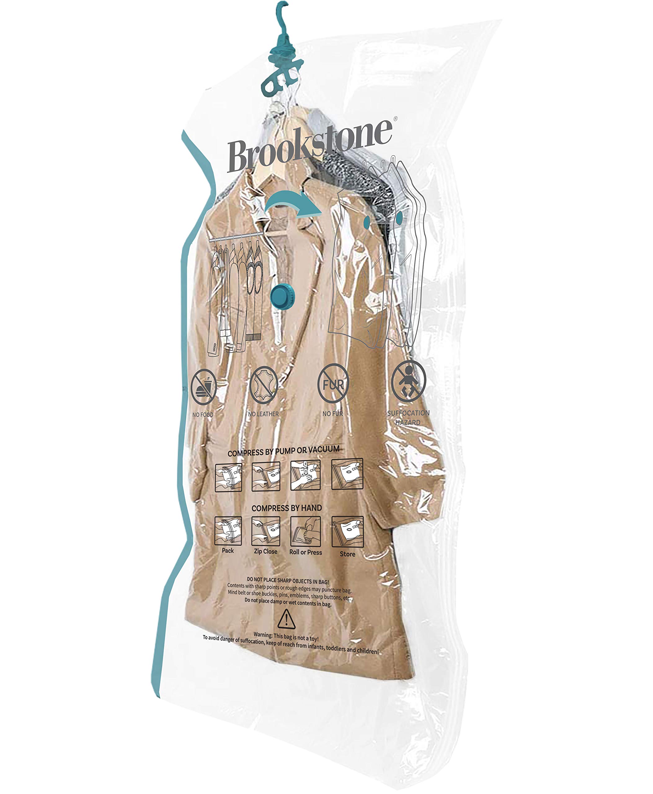Brookstone BKH1413, Hanging Vacuum Storage Bag/Clear
