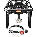 Concord Deluxe Banjo Single Propane Burner; 200,000 BTU Portable Outdoor Stove for Camping Cooking, Home Brewing, Making Sauc