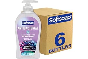 Softsoap Antibacterial Liquid Hand Soap, White Tea & Berry Scent Hand Soap, 11.25 Ounce, 6 Pack