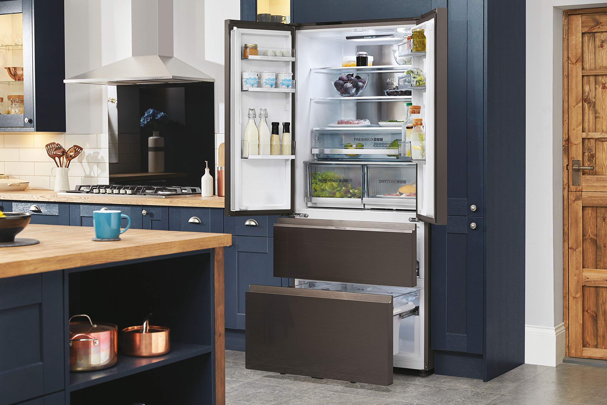 Haier French Door Kühl-Gefrierkombination I 83 cm Breite, 539 L I French Door Kühlschrank mit Eiswürfelbereiter, Touch & No Frost I Doppeltür Kühlschrank mit Gefrierfach I FD 83 SERIE 7 HB18FGSAAA 9