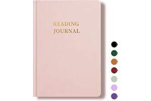 TSFPapier Reading Journal Book Lovers Gifts Hardcover Leather Readers Accessories Track Reading Log with 65 Books Reviews, 5.8”x8.3”, Pink