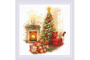 RIOLIS - Christmas Serenity 2265, Christmas Cross Stitch Kits 11¾"x11¾, Cross Stitch Kit for Beginners & Advanced, Cross Stitch Kits for Adults, Counted Stitching Kits, Embroidery Kit