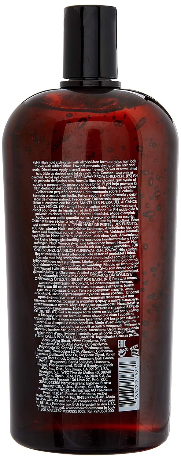 AMERICAN CREW Firm Hold Styling Gel, 33.8 Fl Oz: American Crew: Premium Beauty
