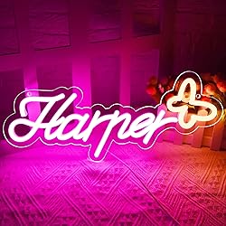 ATTNEON Large Harper Name Neon Sign,LED Name Neon
