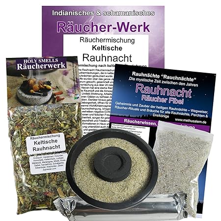 RAUHNÄCHTE: KELTISCHE RAUHNACHT RÄUCHERUNG 7-tlg Räucherset für alle Rauhnächte + Kehraus & Dreikönige #81143-S | 22 Räucher-