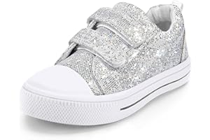 K KomForme Toddler Sneakers for Boys and Girls Dual Hook and Loops Sneakers Baby Canvas Shoes