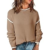 SHEWIN Womens Sweaters Crewneck Long Sleeve Knit Pullover Sweater Casual Fall Tops for Women 2025