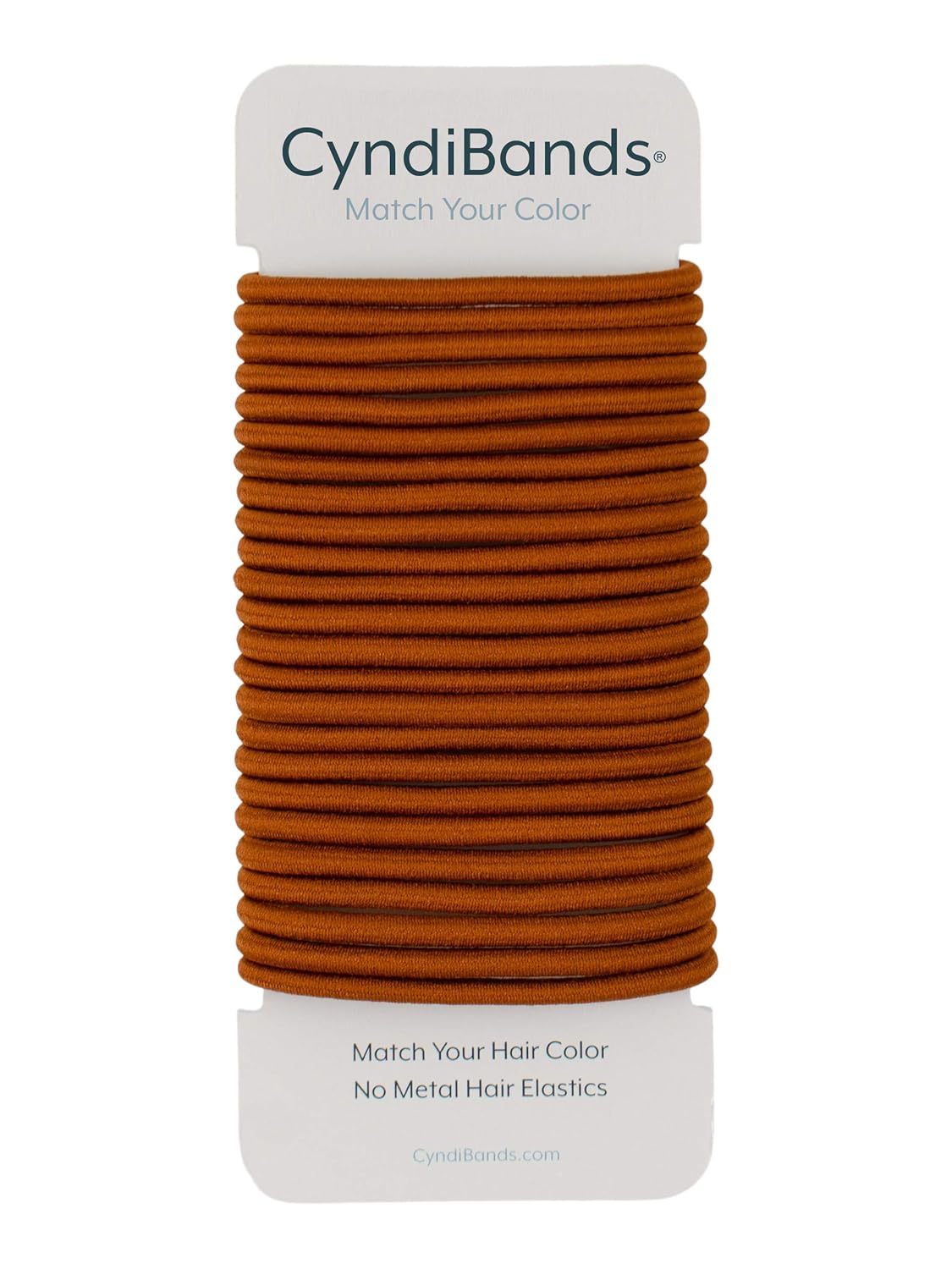 Copper Orange Match Your Color No-Metal 4mm Hair Elastics for Redheads Ponytail Holders - 24 Hair Ties (Copper)