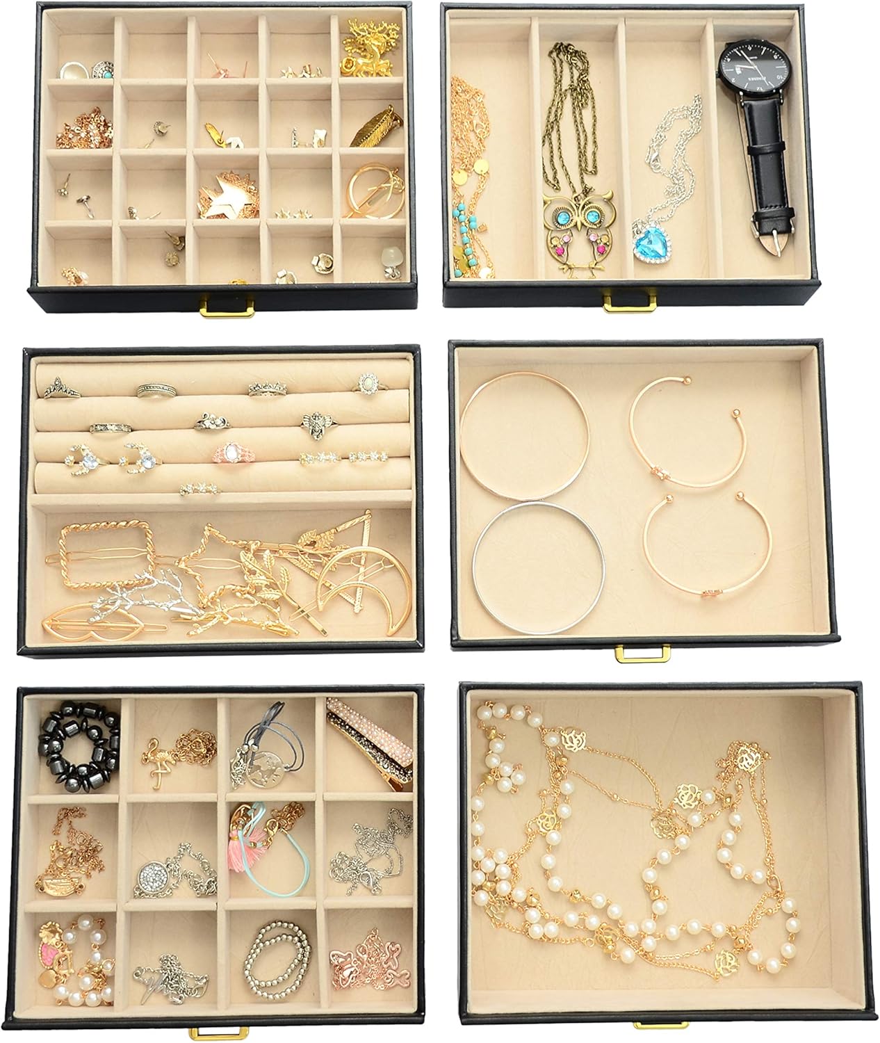 AKOZLIN Large Jewelry Box Organizer Functional Huge Lockable, Leather Jewelry Storage Case for Women Girls Ring Necklace Earring Bracelet Holder Organizer with Mirror: Home Improvement