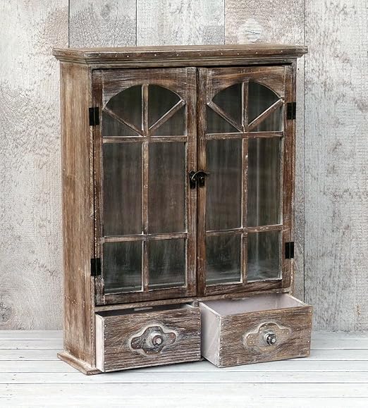 Schöner Hängeschrank Wandschrank Küchenschrank Vitrine mit 2 Glastüren