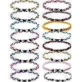 MTLEE Baseball Necklaces Bulk, 3 Assorted Colors Braided Rope Tornado Baseball Necklace for Sports Team