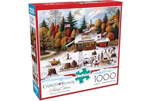 Buffalo Games - Charles Wysocki - Vermont Maple Tree Tappers - 1000 Piece Seasonal Jigsaw Puzzle Fall/Winter Puzzles for Adults – Precision-Cut Pieces, Beautiful Artwork, Relaxing Fun