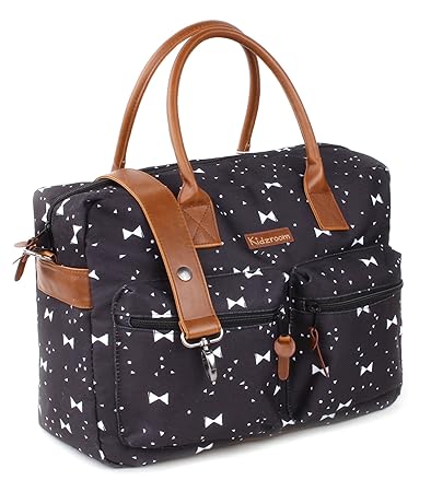 Kidzroom Diaperbags Wickeltasche Kidzroom Black & White Black/Bows One