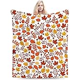 Fall Leaves Throw Blanket 50"x60", Soft Warm Autumn Decor Blanket for Home Living Room Couch Bed Chair, Thanksgiving Farmhouse Home Decor Retirement Birthday Gifts for Dad Mom Grandpa Grandma