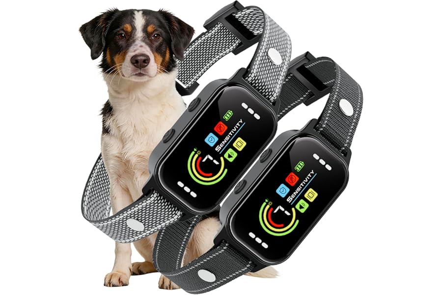 Koguzl Dog Bark Collar 2 Pack, Auto Anti Barking Collar for Large Medium Small Dogs 11-120lbs, 7 Sensitivity Levels, 5 Safe Training Modes, Humane Bark Training Collar