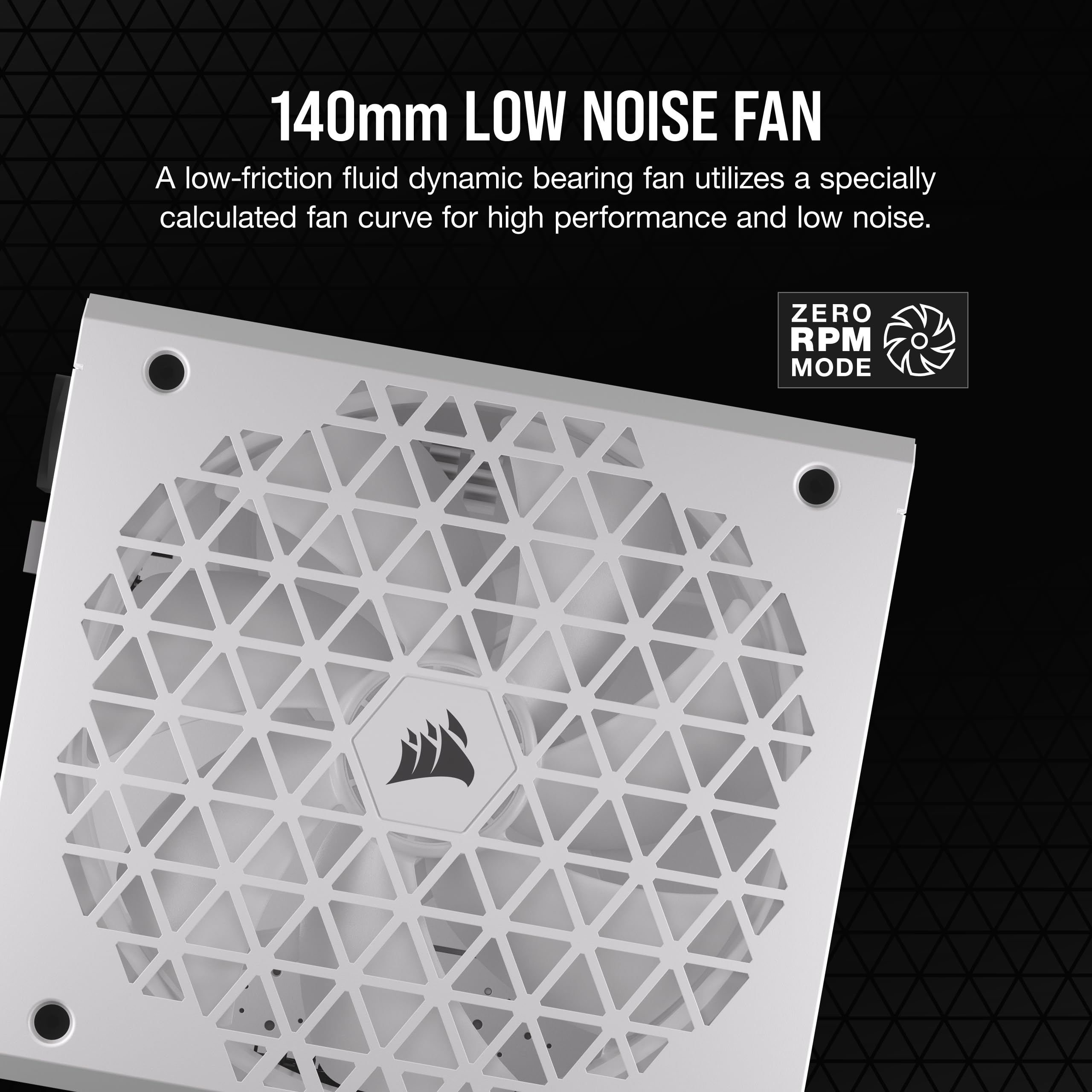 Corsair Rm750X Shift Fully Modular Atx Power Supply - 80 Plus Gold - Atx 3.1 - Pcie 5.1 - Zero Rpm - Modular Side Interface - White - View 6