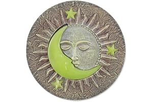 Accent Plus 57073461 Sun and Crescent Moon Stepping Stone, Brown