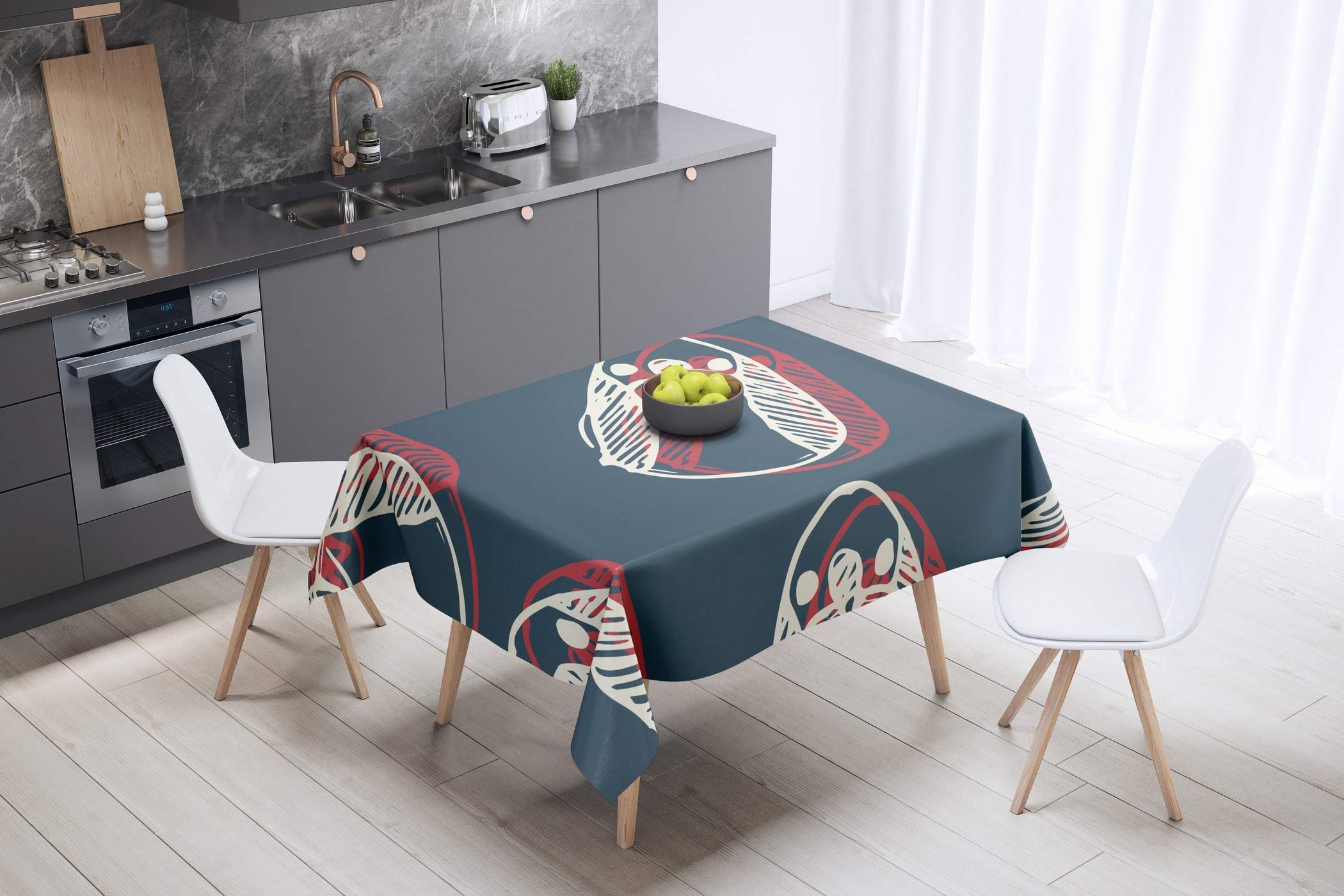 Bonamaison Kitchen Decoration, Tablecloth, 140cm x 140cm - Designed and Manufactured in Turkey