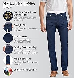 Agile Mens Super Comfy Straight Stretch Denim Jean