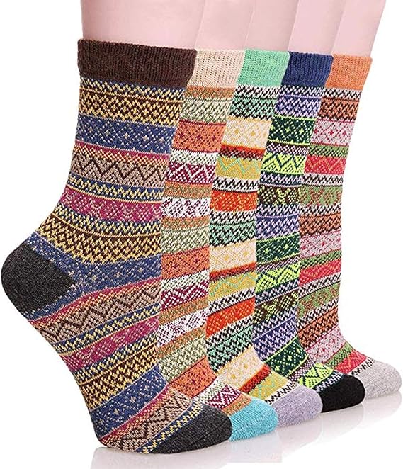 Women Winter Socks, SMALUCK 5 Pairs 