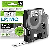 Dymo S0720530 White Tape Black Print, 1 Roll Per Carton, Priced Per Roll