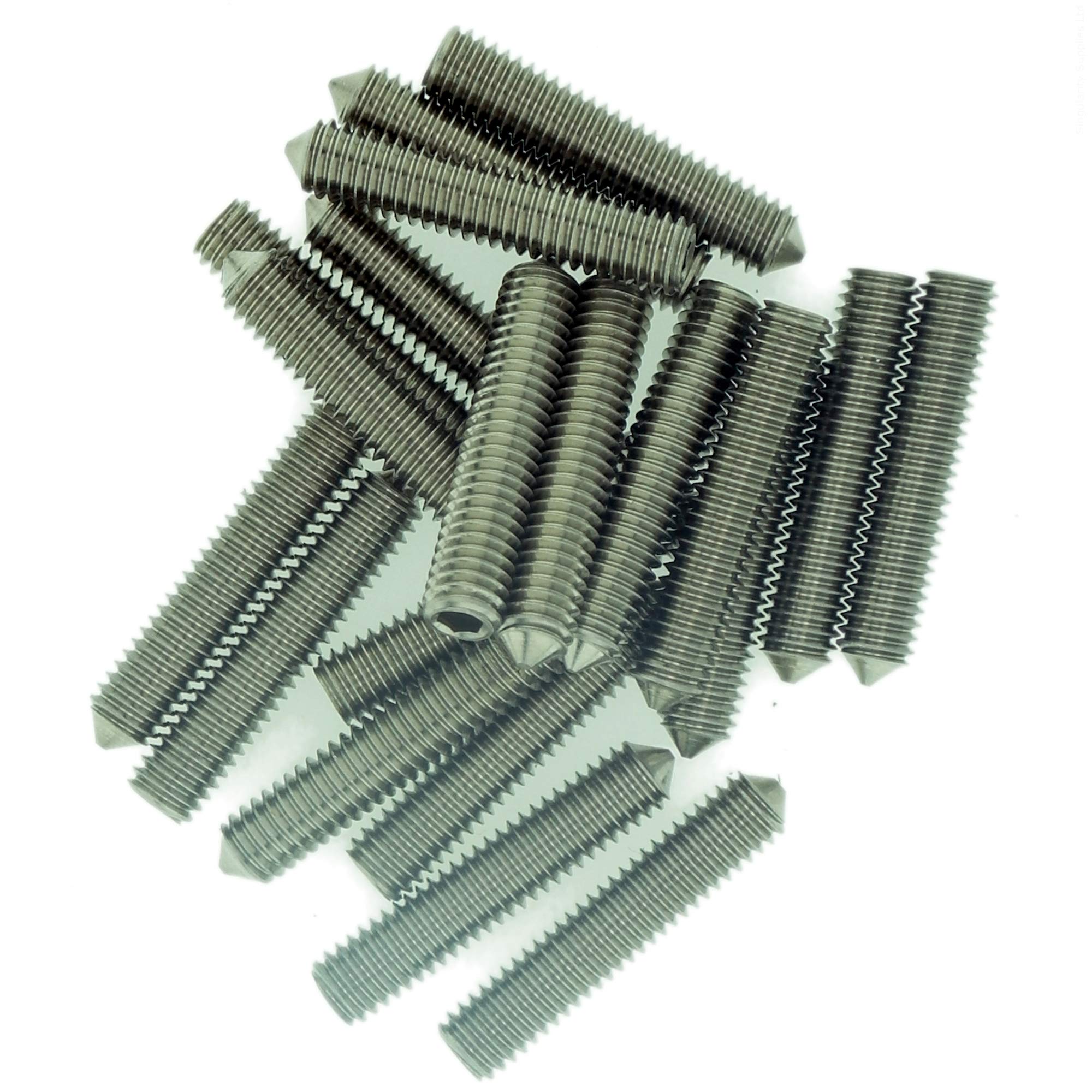 M6 (6mm x 10mm) Hex Socket Grub Screw (Cone Point) - Stainless Steel (A2) (Pack of 20)