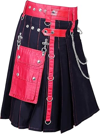 mens black utility kilt