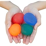 RMS 4-Pack Hand Exercise Balls - Physical & Occupational Therapy Kit for Strengthening Grip & Reducing Stiffness - Arthritis