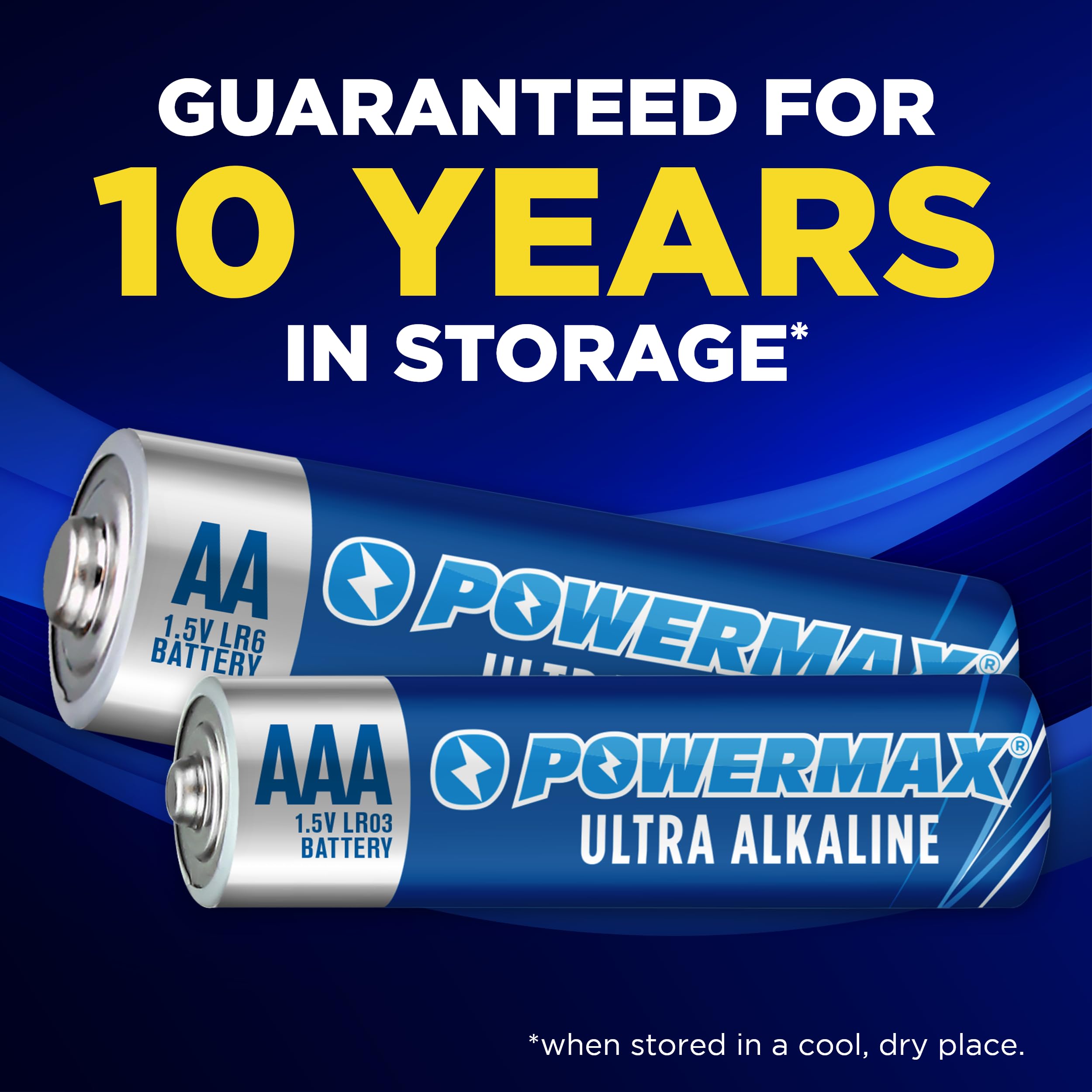 Powermax Alkaline Batteries 24-Count Combo Pack, (12 Double AA, 12 Triple AAA), Ultra Long Lasting Battery for Home and Office, 10-Year Shelf Life, Reclosable Packaging