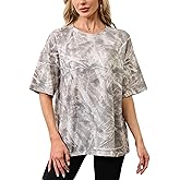 MISSACTIVER Women Camo T Shirts for Men Graphic Short Sleeve Oversized Tops Unisex Summer Maple Leaf Print Tshirts