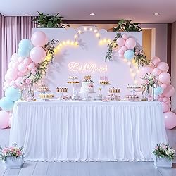 White Table Cloth Rectangle Table Covers for 6 Foot