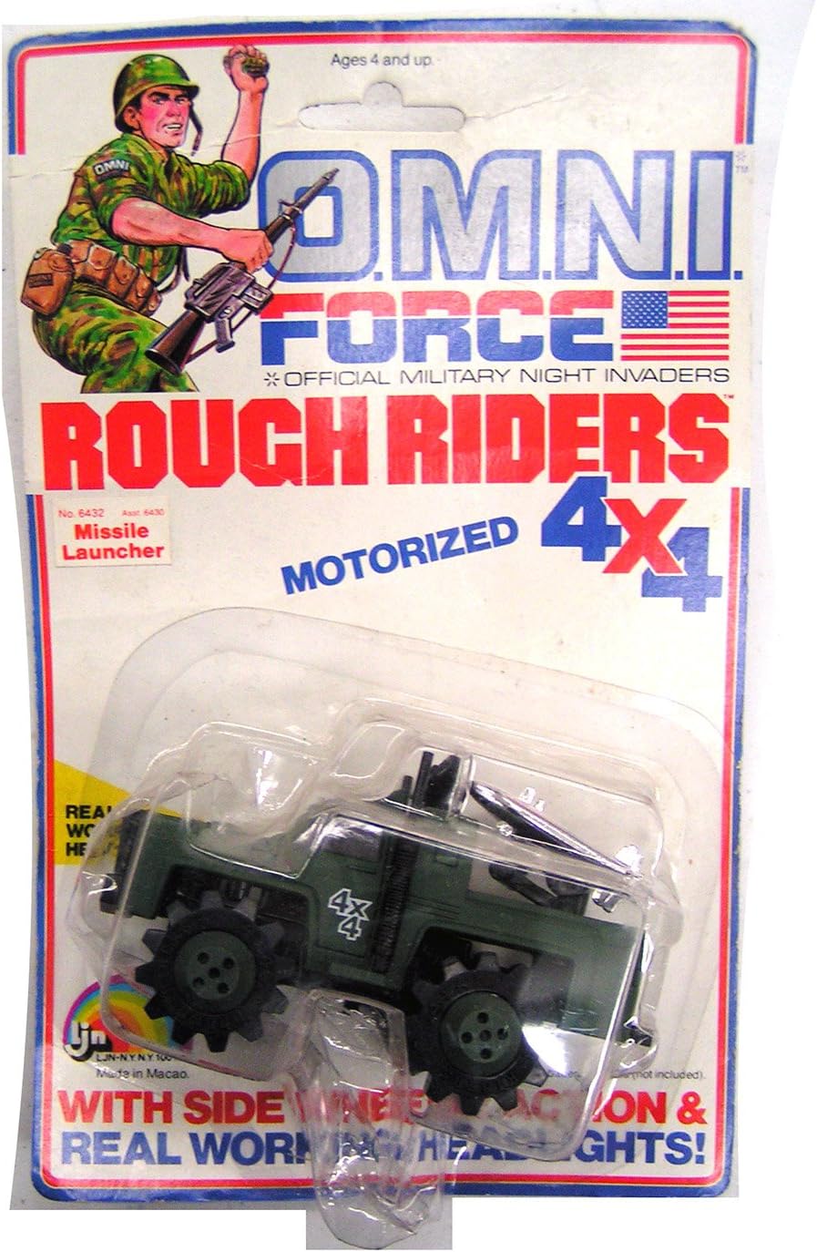 Vintage '80's O.M.N.I. FORCE Rough Riders Motorized 4x4 - MISSLE LAUNCHER 6432