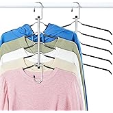 Clothes Hangers Space Saving Shirt Hangers, Lomrsiul Non Slip PVC Coating Multi Blouse Hangers Shirt Organizer for Closet Organizers and Storage for T Shirt Sweater Hoodie Coat Dress Black 2 Pack