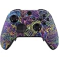 eXtremeRate Neon Novel Patterned Faceplate Cover, Soft Touch Front Housing Shell Case Replacement Kit for Xbox One Elite Series 2, Xbox Elite 2 Core Controller Model 1797 - Accent Rings Included