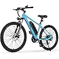 Qlife Racer Electric Bike for Adults - 21-Speed Mountain Lightweight Ebike with Peak 750W 22MPH Brushless Motor, 375Wh Removable Battery, 26X2.1 Tire Step Over E-MTB, Up to 40 Miles