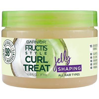 Garnier Fructis Style Curl Treat Shaping Jelly with Coconut Oil for Curly Hair, 10.5 Ounce Jar