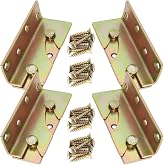 4 Sets Bed Rail Fittings No-Mortise Bed Rail Brackets Heavy Duty Bed Frame Hardware Rust Proof Bed Frame Connectors with Screws for Headboards, Footboards Hold
